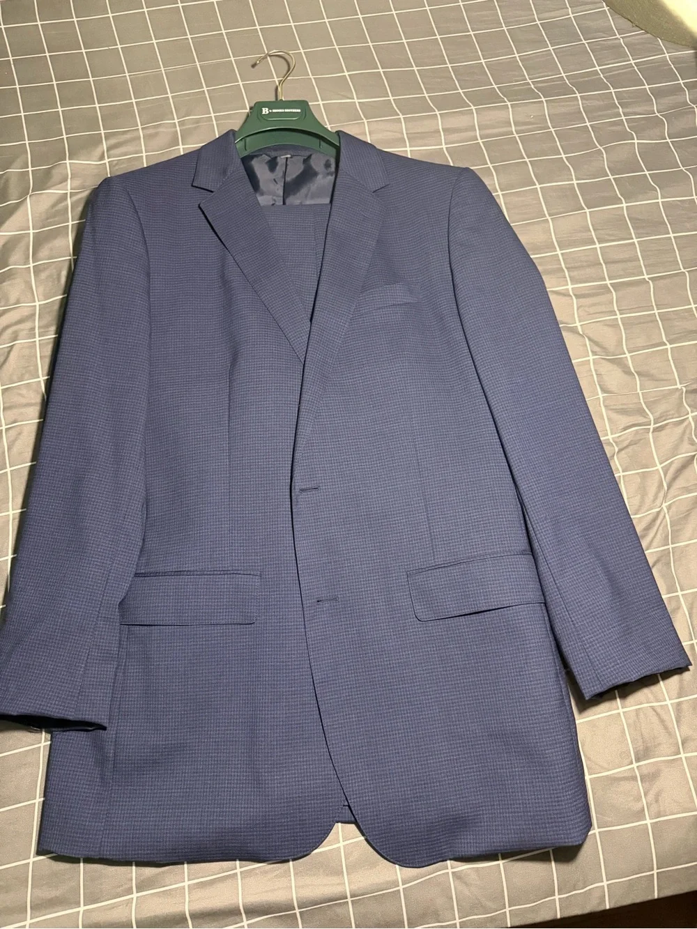 Bonobos Jetsetter 2 Piece 44L 36x30 Navy Micro Check Suit